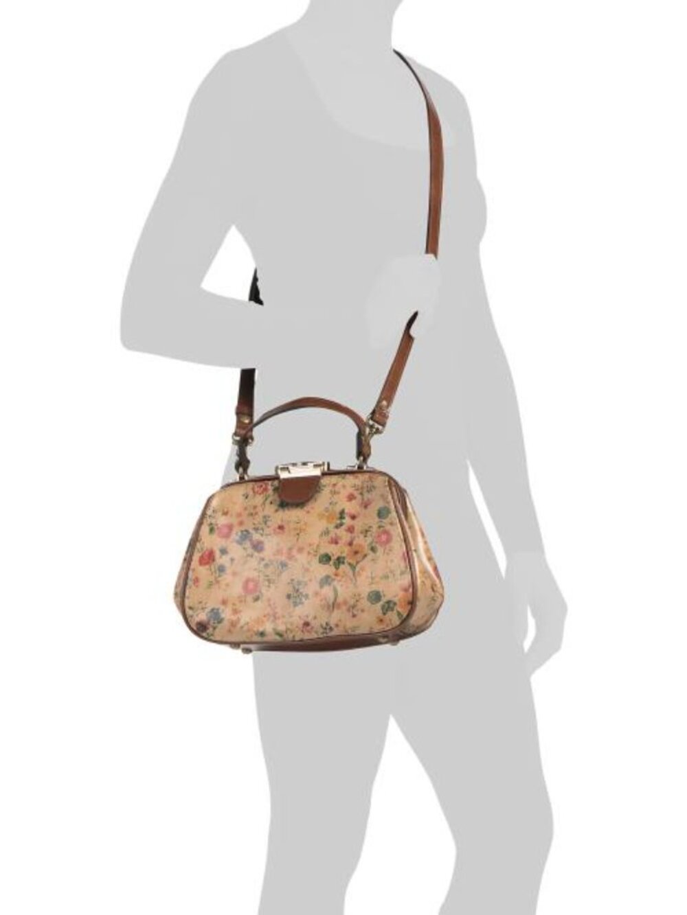 PATRICIA NASH Leather Gracchi Framed Satchel With Crossbody Strap - Picture 4 of 5